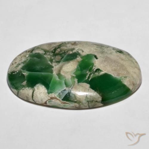 Variscite Verde medio naturale da 45.60 ct, Ovale, Opaco
