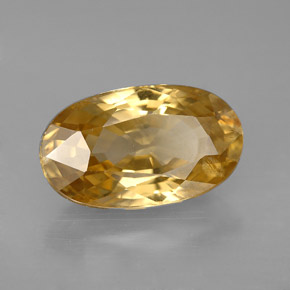 Zircone naturale giallo da 6,99 ct, taglio ovale, VS