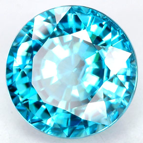 Zircone naturale blu da 4,43 ct, taglio rotondo, VVS-VS