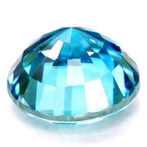 Zircone naturale blu da 4,43 ct, taglio rotondo, VVS-VS