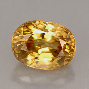Zircone naturale giallo da 3,75 ct, taglio ovale, VS