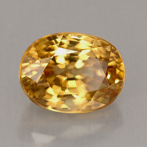 Zircone naturale giallo da 3,75 ct, taglio ovale, VS