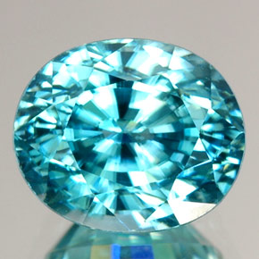 Zircone naturale blu da 3,54 ct, taglio ovale, VVS