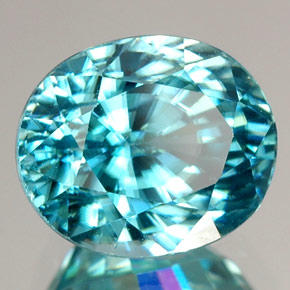 Zircone naturale blu da 3,54 ct, taglio ovale, VVS