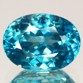 Zircone naturale blu da 2,49 ct, taglio ovale, VVS-VS