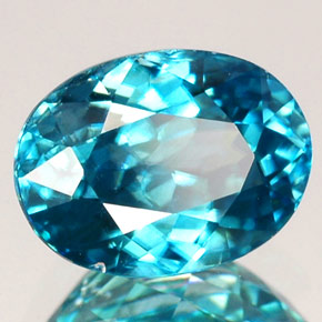 Zircone naturale blu da 2,49 ct, taglio ovale, VVS-VS