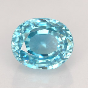 Zircone naturale blu da 2,99 ct, taglio ovale, VVS