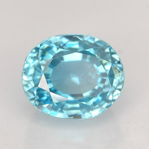 Zircone naturale blu da 2,99 ct, taglio ovale, VVS
