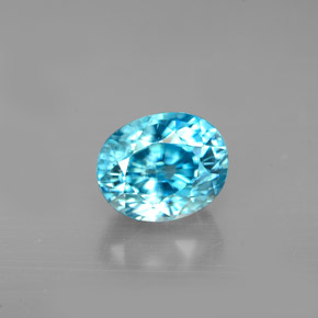Zircone naturale blu da 2,66 ct, taglio ovale, VVS-VS