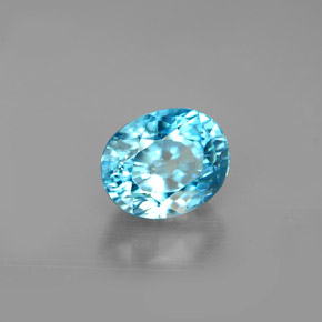 Zircone naturale blu da 2,66 ct, taglio ovale, VVS-VS