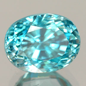 Zircone naturale blu da 3,57 ct, taglio ovale, VVS