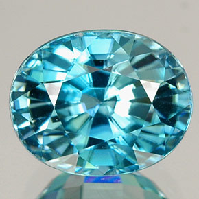 Zircone naturale blu da 4,20 ct, taglio ovale, VVS