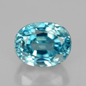 Zircone naturale blu da 2,92 ct, taglio ovale, VS