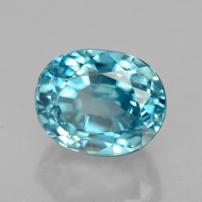 Zircone naturale blu da 2,92 ct, taglio ovale, VS