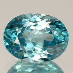 Zircone naturale blu da 3,29 ct, taglio ovale, VVS