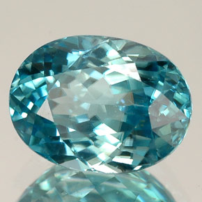 Zircone naturale blu da 3,29 ct, taglio ovale, VVS