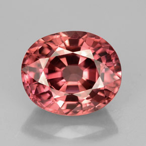 Zircone naturale rosa da 3,56 ct, taglio ovale, VVS-VS