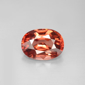 Zircone naturale arancione da 3,05 ct, taglio ovale, VVS-VS