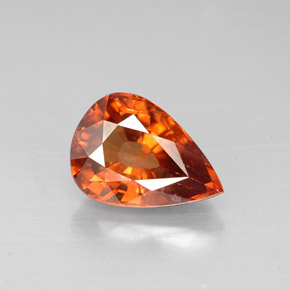 Zircone naturale arancione da 3,05 ct, taglio a pera, VS
