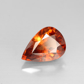 Zircone naturale arancione da 3,05 ct, taglio a pera, VS