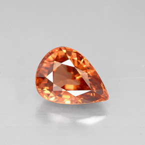Zircone naturale arancione da 3,12 ct, taglio a pera, VVS-VS