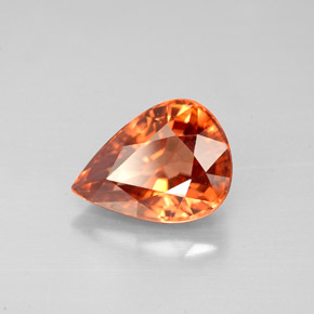 Zircone naturale arancione da 3,12 ct, taglio a pera, VVS-VS