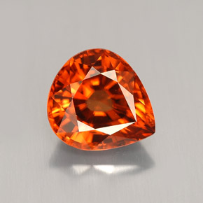 Zircone naturale arancione da 3,65 ct, taglio a pera, VVS