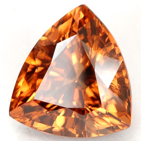 Zircone naturale arancione da 3,57 ct, trillion, VVS-VS