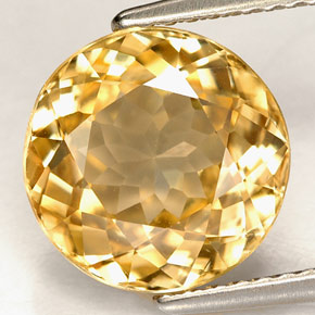 Zircone naturale giallo da 6,09 ct, taglio rotondo, VVS-VS