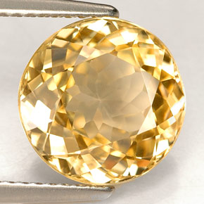 Zircone naturale giallo da 6,09 ct, taglio rotondo, VVS-VS
