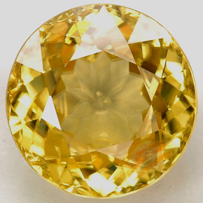 Zircone naturale giallo da 6,51 ct, taglio rotondo, VS