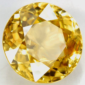 Zircone naturale giallo da 6,51 ct, taglio rotondo, VS