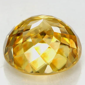 Zircone naturale giallo da 6,51 ct, taglio rotondo, VS