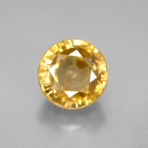 Zircone naturale giallo da 6,29 ct, taglio rotondo, VS