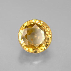 Zircone naturale giallo da 6,29 ct, taglio rotondo, VS