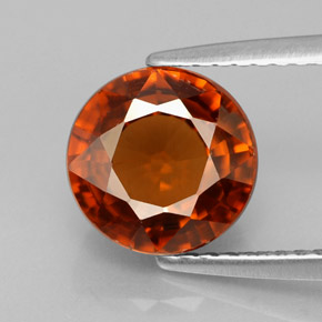 Zircone naturale arancione da 4,18 ct, taglio rotondo, VS