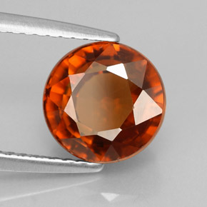 Zircone naturale arancione da 4,18 ct, taglio rotondo, VS