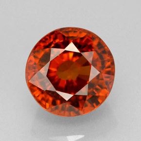 Zircone naturale arancione da 4,74 ct, taglio rotondo, VVS-VS