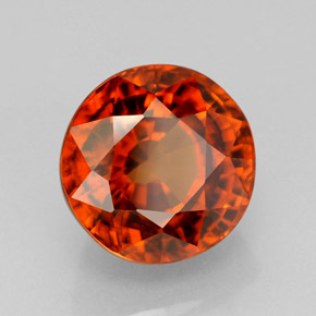 Zircone naturale arancione da 4,74 ct, taglio rotondo, VVS-VS