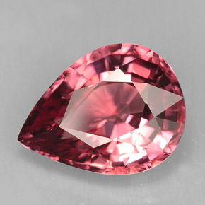 Zircone naturale rosa da 5,50 ct, taglio a pera, VS