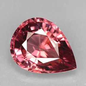 Zircone naturale rosa da 5,50 ct, taglio a pera, VS
