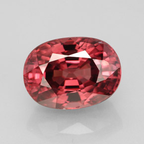 Zircone naturale rosa da 5,43 ct, taglio ovale, VS