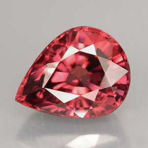 Zircone naturale rosa da 5,84 ct, taglio a pera, VVS-VS