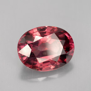 Zircone naturale rosa da 5,40 ct, taglio ovale, VS