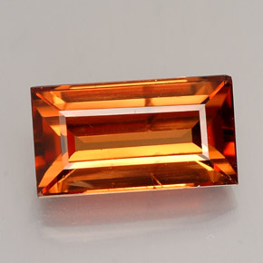 Zircone naturale arancione da 4,12 ct, baguette, VS