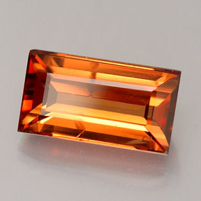 Zircone naturale arancione da 4,12 ct, baguette, VS