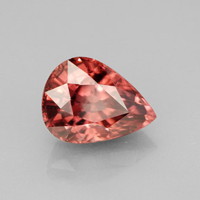 Zircone naturale rosa da 4,20 ct, taglio a pera, VVS