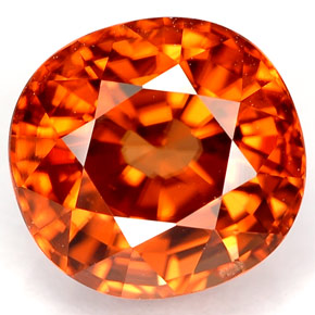 Zircone naturale arancione da 4,64 ct, taglio ovale, VVS