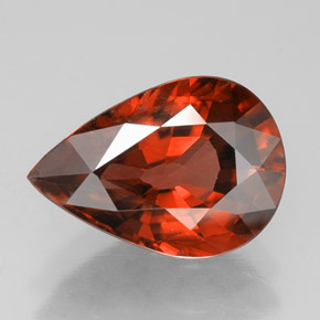 Zircone naturale arancione da 4,14 ct, taglio a pera, VVS