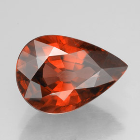 Zircone naturale arancione da 4,14 ct, taglio a pera, VVS